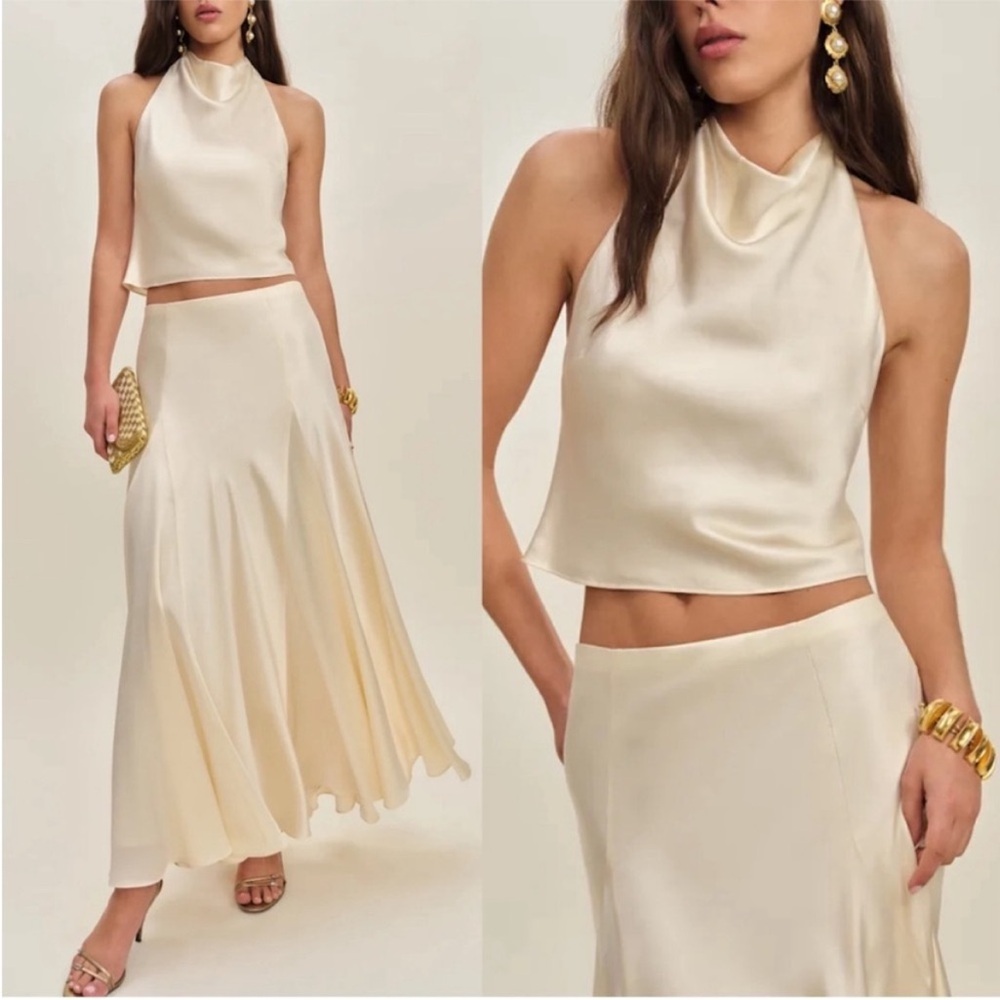 Reformation Sera Silk Two Piece set